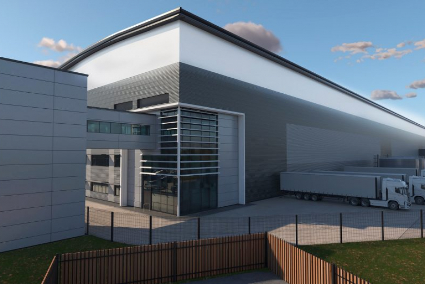 Mega shed under construction in Bristol