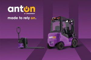 The AntOn by Jungheinrich brand includes CBH 2.5 and 3.0 lithium-ion forklift trucks as well as PTL 1.5 lithium-ion pallet trucks.