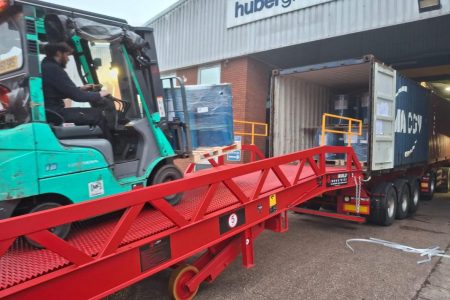 A loading ramp from Thorworld Industries has enabled printing ink manufacturing specialist Hubergroup to switch to the direct unloading of international deliveries from shipping containers at its site in Nottingham.