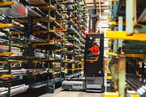 The technology helps warehouse occupiers using multidirectional forklifts in narrow aisles.