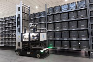 The fully autonomous fulfillment system combines mobile robotics, an integrated robotic picking arm, and AI-powered perception with autonomous execution to complete end-to-end workflows without manual intervention.
