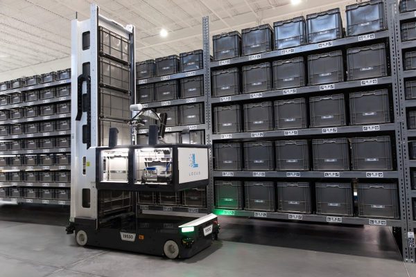 The fully autonomous fulfillment system combines mobile robotics, an integrated robotic picking arm, and AI-powered perception with autonomous execution to complete end-to-end workflows without manual intervention.