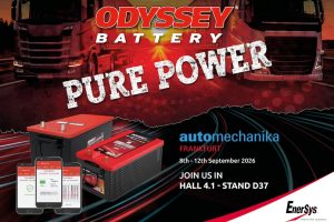 EnerSys, a global leader in stored energy solutions for industrial applications and the manufacturer of ODYSSEY batteries, will demonstrate how smart battery monitoring can help fleet operators reduce unplanned downtime at Automechanika Frankfurt (8-12 September).