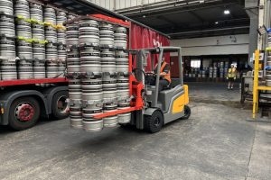 Camerons Brewery has taken on four new KAUP Keg Clamps to support the brewery's busy forklift operation.